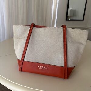 GUESS Cream and Orange Women's Tote